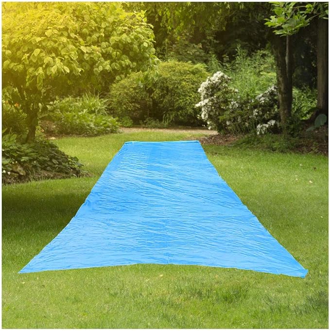RESILIA - Super Slip Lawn Water Slide XXL, 30 Feet Long x 8 Feet Wide, for Adults and Teens, Powder Blue with Hold Steady Stakes, Made in The USA