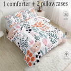 CVHOUSE Cat Bedding,Cartoon Cat Comforter Full,Animals Print Comforter Set for Kids,Kawaii Quilt Set with 1 Comforter and 2 Pillow Cases