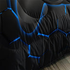Axolotl Gamer Comforter Sets Full,Geometric Honeycomb Gaming Bedding Sets,Video Games Comforter,Gaming Bedding Set,Game Console Comforter Set for Kids Boys Girls Teens,1 Quilt 2 Pillowcases,Blue Red
