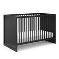 Storkcraft Calabasas 3-in-1 Convertible Crib (Black) – GREENGUARD Gold Certified, Fits Standard Crib Mattress, Converts to Toddler Bed, Modern Style, Easy 30-Minute Assembly