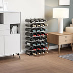 Yieach 4 Tier Stackable Wine Racks Countertop,Sturdy and Durable Wine Rack Free Standing Floor for Inside Cabinet,Clear Water Bottle Organizer and Wine Storage Racks Holder for Pantry,Table,Kitchen
