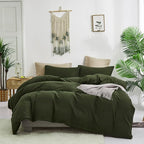 Army Green Comforter Queen Dark Green Bedding Set Olive Green Comforter Set Queen Men Breathable 3 PCs Comforter Set 1 Queen Comforter (90x90 inches) with 2 Pillowcases (20x26 inches)