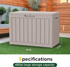 DRATO 45 Gallon Deck Box, Outdoor Storage Box for Patio Furniture, Patio Cushions, Gardening Tools, Pool Supplies 480lbs Weight Capacity,Waterproof Resin Storage Boxes