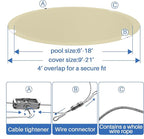 ECOOPTS 28 ft Round Pool Cover for Above Ground Pools, Swimming Pool Cover Protector Winter Safety Cover (Beige)