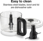 Proctor Silex Durable Electric Vegetable Chopper & Mini Food Processor | 3.5 Cup Bowl | 2 Speeds For Chopping, Puree & Emulsify | Stacking Design For Easy-Assembly | 350 Watts | Silver | 72870