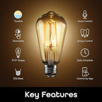 Geeni Smart Light Bulb - Alexa and Google Home Compatible, Tunable White LED Programmable and Dimmable WiFi Light Bulb, App Controlled (ST21, 2-Pack)