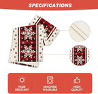 Artoid Mode Buffalo Plaid Snowflakes Christmas Table Runner, Seasonal Winter Kitchen Dining Table Decoration for Home Party Decor 13x108 Inch