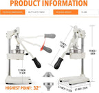 19 Inch Height Extra Tall Commercial Heavy Duty Cast Iron Hand Press Manual Orange Citrus Lemon Lime Grapefruit Pomegranate Fruit Juice Squeezer Machine with Stainless Steel Cup White