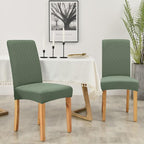 FORCHEER Chair Covers for Dining Chairs Set of 4,Jacquard Green Stretch Dining Room Chair Cover Kitchen Parsons Chair Slipcovers (Pack of 4, Jacquard Green)