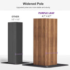 PURPLE LEAF 12' X 24' Outdoor Hardtop Gazebo for Patio Galvanized Steel Double Roof Permanent Canopy Teak Finish Coated Aluminum Frame Pavilion Gazebo with Netting
