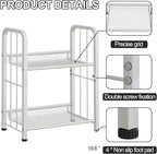 Bookshelf Storage Shelf Bookcase Freestanding Storage Stand Book Organizer for Living Room, Bedroom, Kitchen, Rust Resistance,Easy Assembly Multi-Functional Organizer (2 Tiers White)