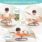 Sensory Spinning Chair for Autism Kids Sit and Spin Chair for Kids ADHD Chair Training Body Coordination Kids Swivel Chair Autism Sensory Products (Orange)