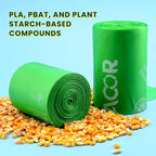 Compost Bags, 3 Gallon Compostable Food Scrap Bags Handle Tie,200 Count (Pack of 2),Certified by BPI and ASTM D6400