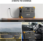pecron E3600LFP Solar Generator 3072Wh with 300W Solar Panel Trolley Kit, 5x3600W AC Outlets Portable Power Station, LiFePO4 Battery Backup Expanded to 15.36KWh, Power Station for Home Use, Camping
