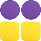 LUTER 4pcs Jar Opener Gripper Pads, Reusable Rubber Jar Grippers Multi-function Bottle Lid Opener for Kitchen Coasters (Yellow, Purple)