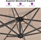 PURPLE LEAF 9 Feet Patio Umbrella Outdoor Cantilever Square Umbrella Aluminum Offset Umbrella with 360-degree Rotation for Garden Deck Pool Patio Taupe