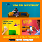WiZ 40W B12 Color LED Smart Candle-Shaped Bulb - Pack of 6 - E12- Indoor - Connects to Your Existing Wi-Fi - Control with Voice or App + Activate with Motion - Matter Compatible