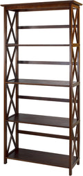 Casual Home Montego 5-Shelf Bookcase, Walnut (New)