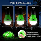 FLY2SKY Portable LED Gear Camping Lights with Clip Hook Emergency Light | Battery Powered LED Tent Lights Bulbs Outdoor Camping Essentials for Hiking Backpacking Hurricane Power Outage Emergency Gear