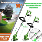 21V String Trimmer Cordless Battery Powered Weed Wacker, 2 X 2.0Ah Battery and a Charger, Brush Cutter Lawn Mower Edger Lawn Tool for Garden and Yard