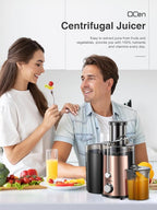 Juicer Machine 800W Centrifugal Juicer with Wide Mouth Feed Chute | For Fruits And Vegetables, Stainless Steel, BPA-Free Parts, Easy To Clean, Rose Gold Finish, Fast Juice Extraction