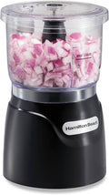 Hamilton Beach 3 Cup Electric Vegetable Chopper & Mini Food Processor | Simple Stack & Press Design | 350 Watts & Stainless Steel Blades For Dicing, Mincing & Puree | Dishwasher Safe | Black