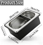 Espresso Knock Box,Stainless Steel Knocker Storage Box | Large Capacity Coffee Container,With Removable Shock-Absorbent Knock Bar and Anti-Slip Base