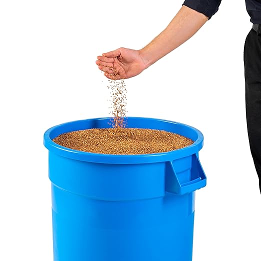 PRO&Family 20 Gallon Trash Can with Lid Round Ingredient Storage Containers Recycling Bin Kitchen Garbage Can Office Garbage Can Trash Barrel Plastic Barrel Yard Waste Bin Outdoor Trashcan (1, Blue)