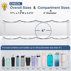 LARGER Compartment - 2 Tier Stackable Water Bottle Organizer Holder - for Stanley 40oz & Others' Large Tumbler - Clear Wine Rack, 8 Cup Bottle Holder for Cabinet Home Countertop Fridge Pantry Shelf