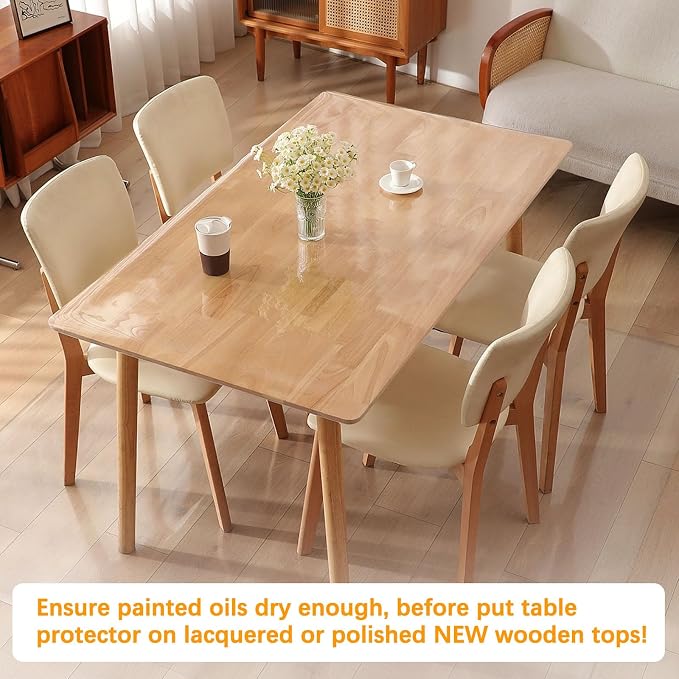 42 x 72 " 6ft Clear Plastic Dining Table Protector Tablecloth Desk Pad Mat Wooden Furniture Coffee Glass End Sofa Side Bedside Bistro Table Cloth Top Protection Countertop Cover Waterproof PVC Vinyl