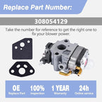 Carburetor Kits Fits for Ryobi RY38BP 38cc Backpack Blower Replaces 308054129