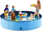 Jasonwell Foldable Dog Pool Collapsible Hard Plastic Dog Swimming Pool Portable Kiddie Pool Pet Pool Doggie Wading Pool Bath Tub for Puppy Small Medium Large Dogs Cats and Kids 97"