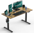 55 * 24 Inches Electric Standing Desk, Adjustable Height Sit Stand Up Desk with 3 Memory Presets, Motorized Home Office Computer Gaming Workstation Desk, Rustic Brown