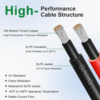 XRDS -RF Solar Extension Cable 8AWG, 6FT Red & Black Solar Panel Wire with Solar Connectors, PV Wire with Disconnect Wrenches & Extra Male/Female Connectors for RV, Camper, Inverter, Off-Grid System