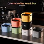 Espresso Knock Box - Bincoo Blue Espresso Machine Knock Box/Espresso Grounds Knock Box, Barista Style Coffee Knock Box for Grounds with Removable Shock-Absorbent Knock Bar and Anti-Slip Base. (Blue)