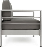 Christopher Knight Home Cape Coral Outdoor Chat Set with Fire Table, 5-Pcs Set, Khaki / Light Grey