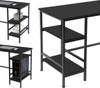 L-Shaped Desk,Corner Computer Desk with Storage Shelves,Large Gaming Desk PC Laptop Writing Workstation with Monitor Stand for Home Office Black