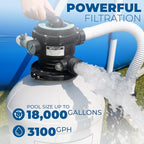 XtremepowerUS 3,100GPH Swimming Pool 16" Sand Filter 3/4 HP Pool Pump w/ Timer 15,000GAL Above Ground Pool Set