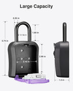 Puroma Key Lock Box Outdoor 4 Digit Code Combination Lockbox House 1 Purple | For Contractors Guest Realtor Storage Keys, Portable, Home Wall Mount, Resettable, Combination, Weatherproof, High-capacity