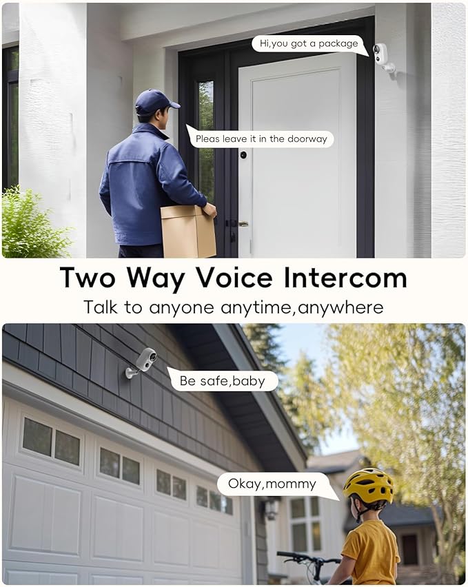 ZUMIMALL Security Cameras Wireless Outdoor, 4 Packs, 2K Cameras for Home Security, Outdoor/Indoor Camera Battery Powered, 2.4G WiFi, Magnetic Mount,3MP Color Night Vision/Siren/PIR/AI/Cloud/Alexa