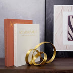 Linen Decorative Books for Home Decor,Set of 2 Aesthetic Faux Decor Book for Decoration,Fake Books for Bookshelf,Keepsake Storage Box (Orange & Beige)
