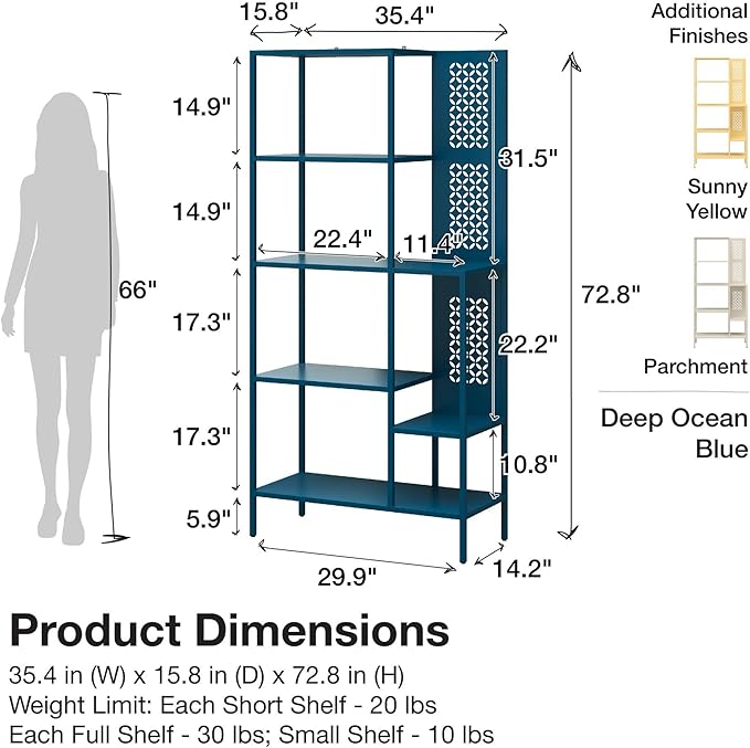Mr. Kate Annie Metal Bookcase, Sunny Yellow