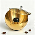Espresso Knock Box with Glass Lid, Magnetic Knock Bar, Shock-Absorbing Base – Holds 20 Pucks (Gold) | Large Capacity, Stainless Steel ,Coffee Knock Box