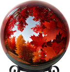 12 Inch Stainless Steel Gazing Globe,v2croft Hollow Ball Mirrored Surface Polished Shiny Sphere,Garden Stainless Steel Gazing Ball for Outdoor Lawn Pond Yard Ornament(red)