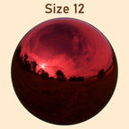 Lulu Decor, Red Stainless Steel Gazing Mirror Ball Size 12, Smooth Reflective Shiny Garden Decoration Globe