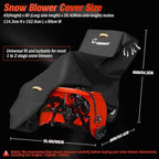 Snow Blower Cover,Heavy Duty 840D Snowblower Covers Waterproof Outdoor with Waterproof Strip,Air Vent,2 Reflective Handles,Windproof Buckle,Universal Protective Cover for Snow Thrower Shovel Storage
