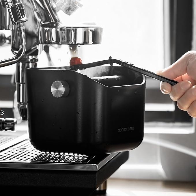 3 In 1 Espresso Knock Box Set, Coffee Puck Disposal Box with Cleaning Brush and Towel, Detachable Quiet Silicone Bar Coffee Ground Bin, Durable Barista Maintenance Tools