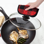 Joyhalo 4 Pack Pot Holders for Kitchen Clearance | Cotton Oven Holder with Great Heat Resistance, Potholders Sets for Kitchen, Countertops, Hot Pots and Pans, Black and Red