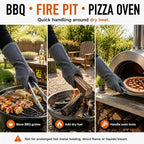 OZERO Welding Gloves: Upgraded Thicker 932°F Heat Resistant, Gray, 14 Inch | 1.2 mm Split Cowhide, Reinforced Palm, Long Cuff, for MIG TIG Stick Forge BBQ Grill Fireplace Fire Pit Wood Stove Oven