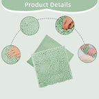 Locker Rug school girl rugs Carpet Chenille 100% Microfiber Locker Carpet with Non Skid Backing Locker Decorations (Green, 12X12)